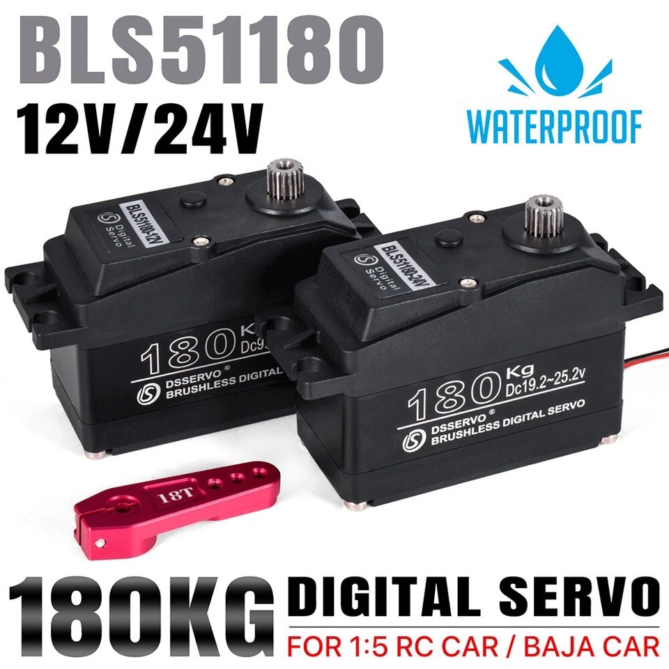 9IMOD 180kg Brushless Digital Servo 180°/270°High Torque for 1/5 RC Car Baja - Image 3 of 4