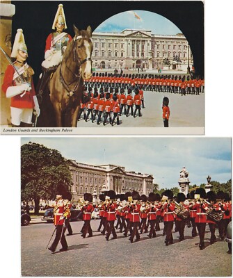    2 POSTKARTEN_London GUARDS_Buckingham Palace_Windsor_Queen_ELIZABETH II._King