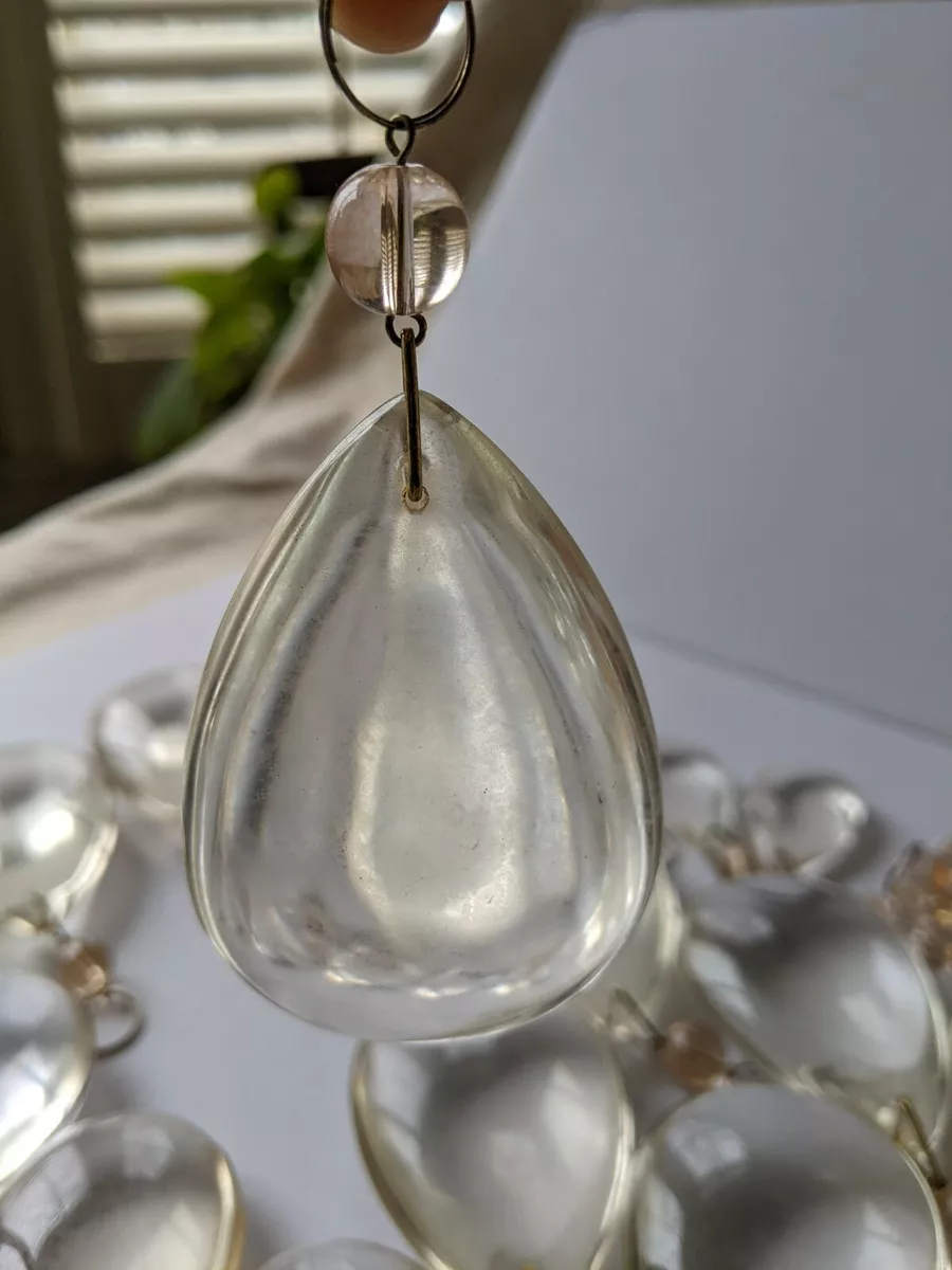 Vintage Chandelier Crystal Smooth Teardrop Pendant Lot Crystal Replacement