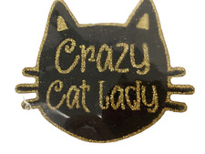 Crazy Cat Lady Iron On Patch Cat Lovers Patch Black  Gold Fashion By Simplicity