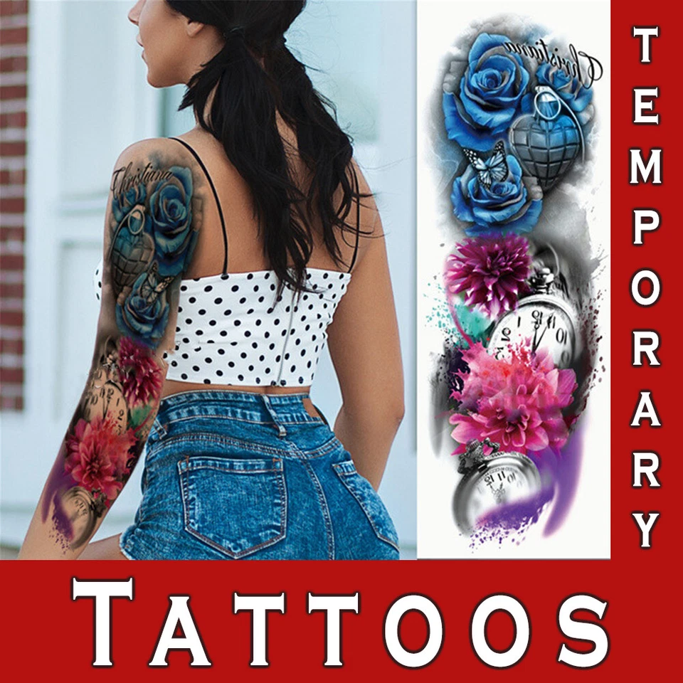 TATNTOO Tattoo Waterproof Sleeve Large Full Arm Leg Temporary Body Art Realistic Sticker
