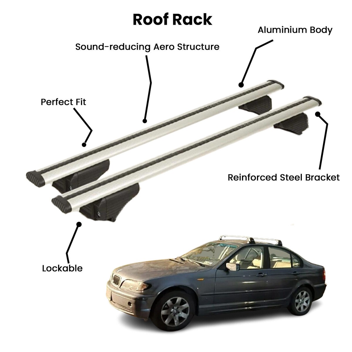 Pcs Silver Cross Bars for BMW SERIES E46 SW 1998-2006