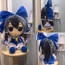 Touhou Project fumo Hakurei Reimu Blue Clothes Ver Sitting Plush Doll 40 cm Gift