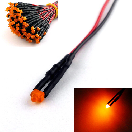 1,8mm 2mm 3mm 5mm 12V LED mit 20cm Kabel AUSWAHL  klar matt auto RGB UV - Bild 12 von 60