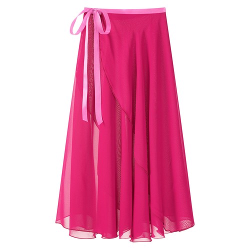 Women's Sheer Lace Up Wrap Dance Skirt Solid Color High Waist Flowy Midi Skirt - Picture 28 of 134