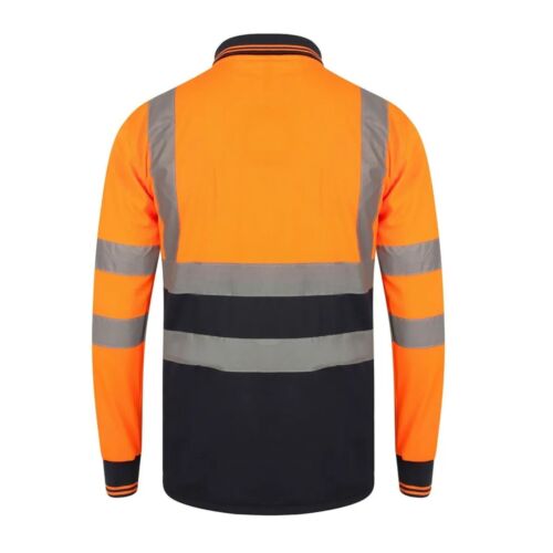 T-shirt polo Hi Vis Viz maniche lunghe | top sicurezza sicurezza lavoro alta visibilità - Foto 4 di 8