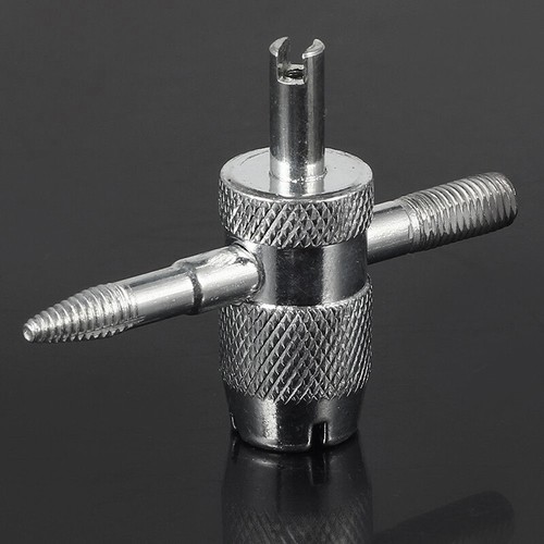 Car Bike 4 Way Tyre Valve Repair Standard Tire Remover Tool + 4 Stem Cores Kit - Bild 4 von 12