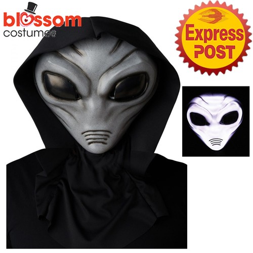 AC1340 Grey Visitor Alien Light Up Mask Giant Eyeball Scary Halloween Costume - 第 1/4 張圖片