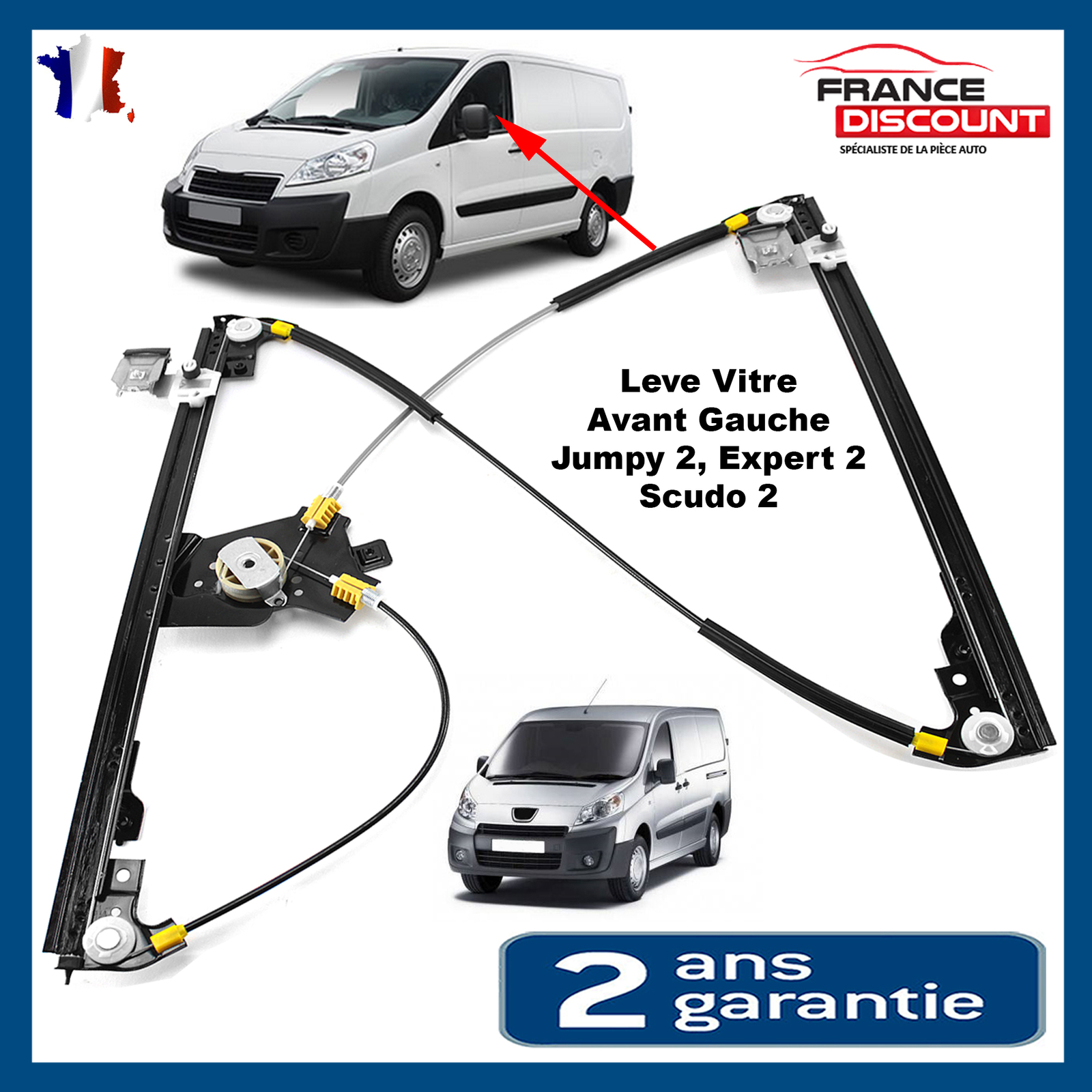 Lève-vitre avant gauche pour Expert et Jumpy - Mécanisme électrique 1619991580