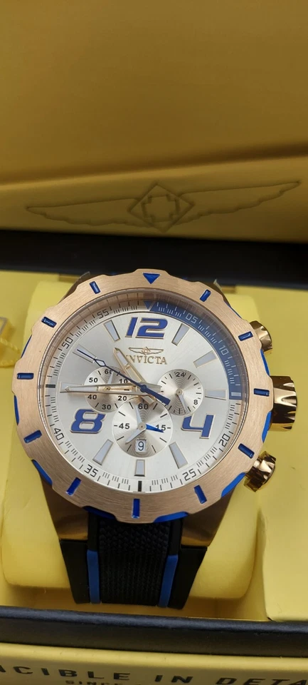 NUOVO Invicta S1 Rally TURBO Orologio Uomo 52mm Cronografo Quadrante Oro Tono - Immagine 4 di 4