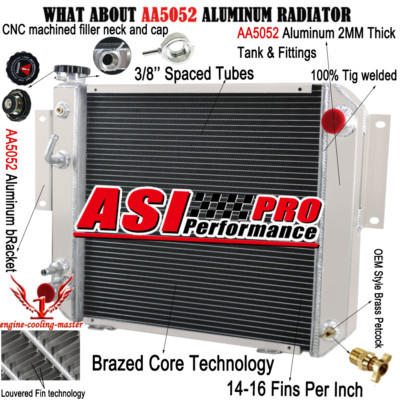 3 ROW Aluminum Radiator Fits Hyster Yale Forklift H25XM H35XM ASI Performance
