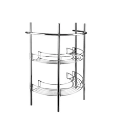21 in. Bathroom Under Basin Sink Pedestal Storage Shelf Shelves Organizer Chrome