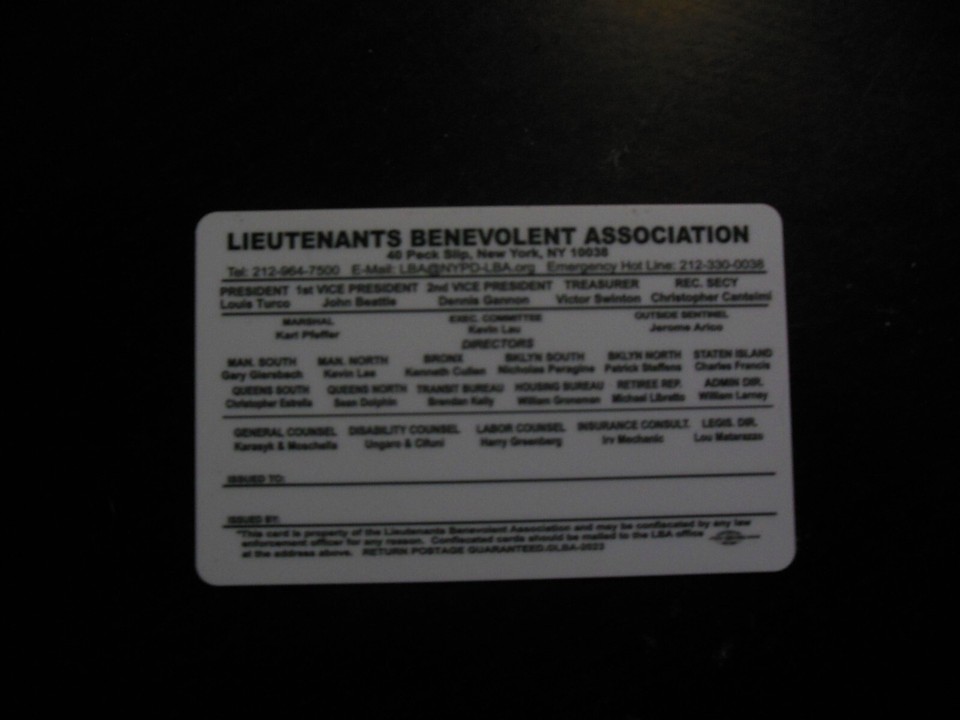 2023 PBA CARD NYPD NYC LIEUTENAN eBay