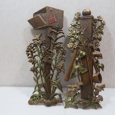 Burwood Products 1972 Wall Hanging Mailbox & Flower Ivy Dressed Water Pump MCM