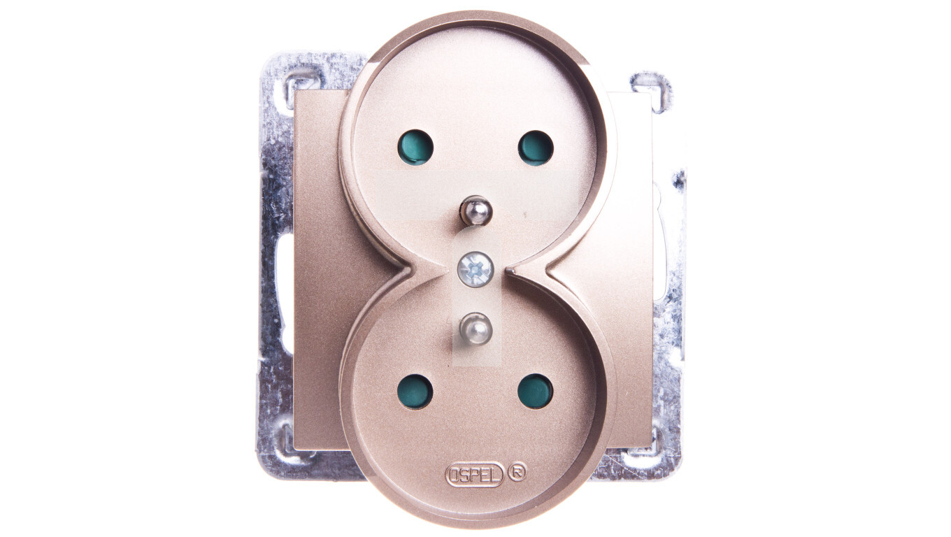 IMPRESSION Double socket with / with shutters golden metallic GP-2YRZP /  /T2UK
