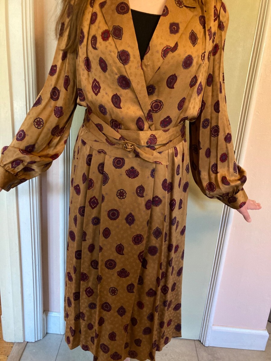 Francesca of Damon For Starington Saks 5th Avenue Vintage Silk Wrap Dress 14