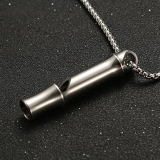 Titanium Emergency Whistle 120 High DB Outdoor EDC SOS Survival Necklace Safety