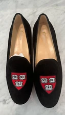 New  JP CRICKETS Men's Sz 13 Harvard University VERITAS Black Suede  Loafers