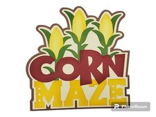 Autumn Scrapbook Title, 3d Die cuts, premade paper piecing, Card embellish, Corn