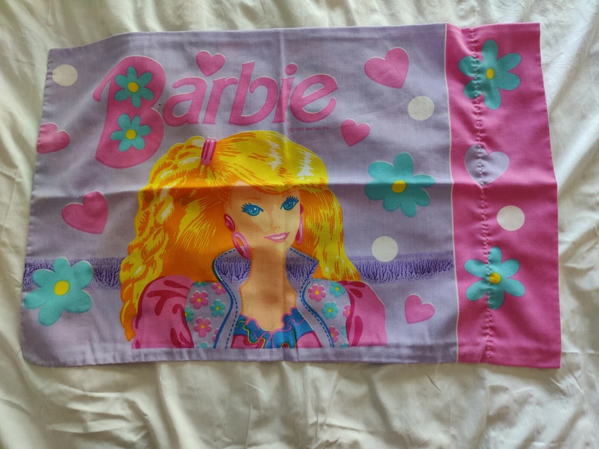 Vintage Barbie Pillowcase Purple Pink