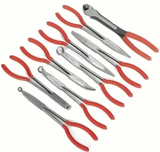 9 pcs 11" Long Nose Pliers Long Reach Circle Bent Needle Nose Diagonal Cutter