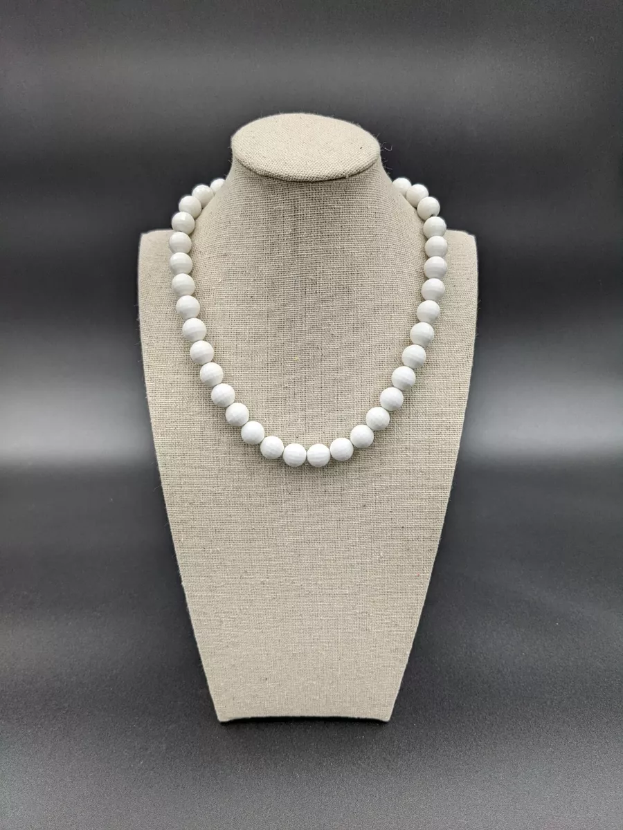 Monet white bead necklace deals