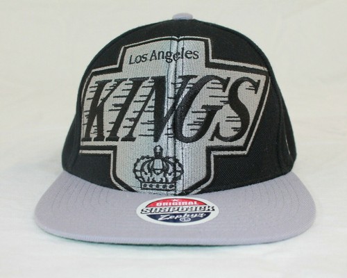 LOS ANGELES KINGS HOCKEY SCHWARZ/SILBER VERSTELLBAR ONE SIZE FLACHER SCHIRM BALLMÜTZE/MÜTZE - Bild 1 von 4