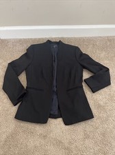 J Crew 365 Black Blazer Jacket Sz 0 Lined Open