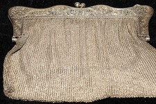 ANTIQUE SILVER STERLING LADIES MESH PURSE BAG Aprox 262gr.