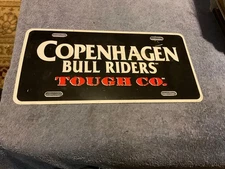Metal License Plate Copenhagen Bull Riders Tough Co.