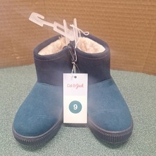 Cat Jack Toddler Boy Girl Sz 9 Navy Blue Faux Fur Sherpa Winter Boots MSRP 25