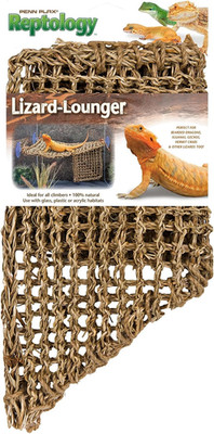 Reptology Lizard Lounger Corner Triangle with Ladder  100% Natural Seagrass Fibe