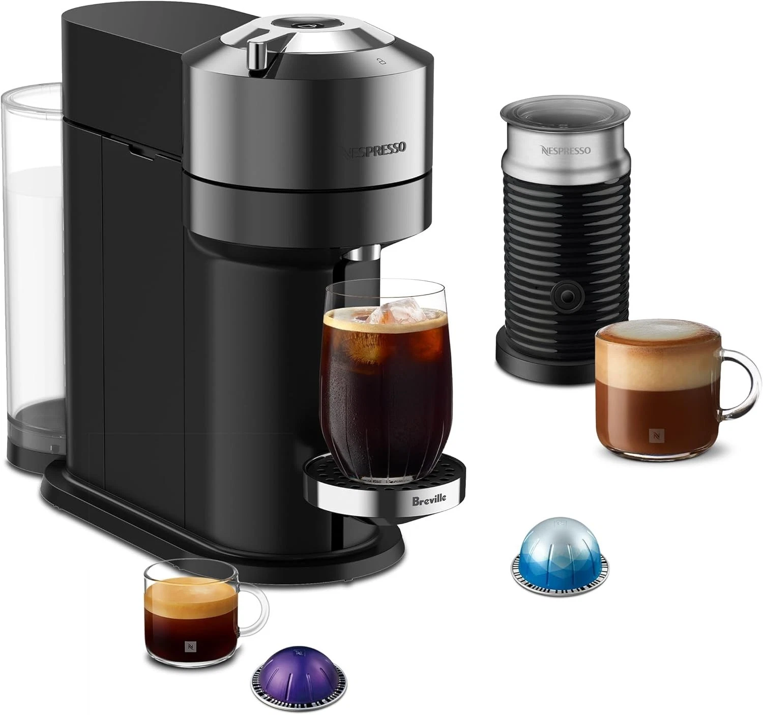 Nespresso Vertuo Next Deluxe Coffee & Espresso Maker with Milk Frother 1.1 Liter