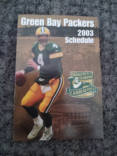 Green Bay Packers 2003 NFL pocket schedule - Brett Favre