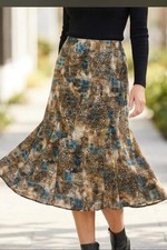 Y2K Retro Print Midi Skirt / Grunge Fairycore Vibe
