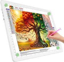 A4 Light Board for Diamond Painting, Super Bright Magnetic Light Pad with Side