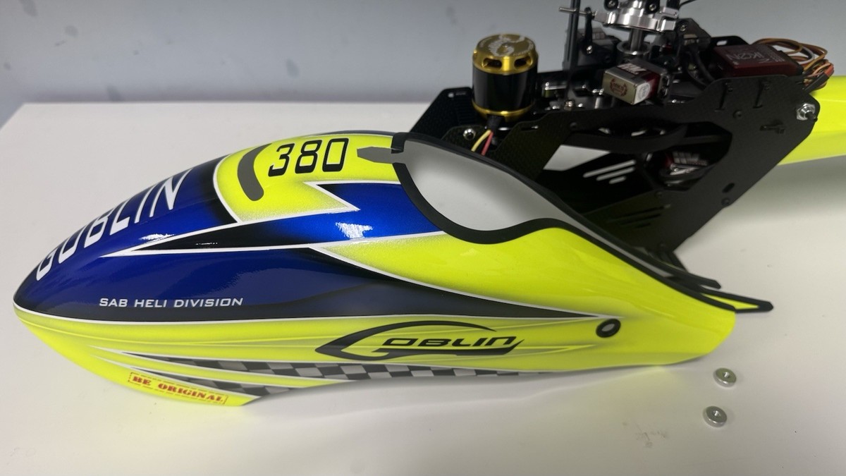 SAB Goblin RC Helicopter 380. Yellow Blue!! BNF. | eBay