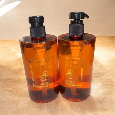 Sand + Fog Rustic Farmhouse Hand Soap Duo  - Amber Bottles Fall Scent New