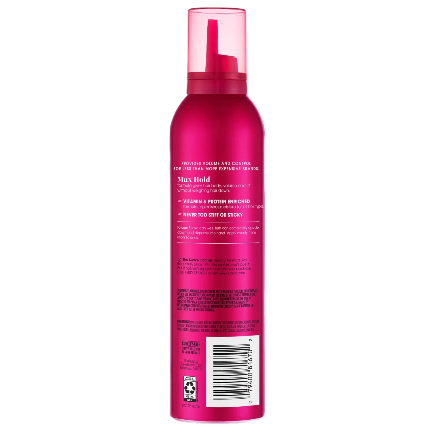 Suave Max Hold Volumizing Mousse, 9 oz