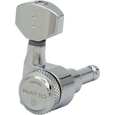 Graph Tech Ratio 7InLine Locking Tuning Machine Heads wStaggered Posts Chrome