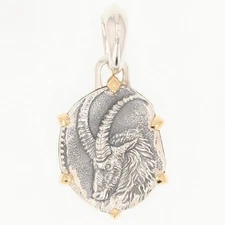David Yurman Capricorn Amulet Pendant No Chain Sterling Silver 18k Yellow Gold 