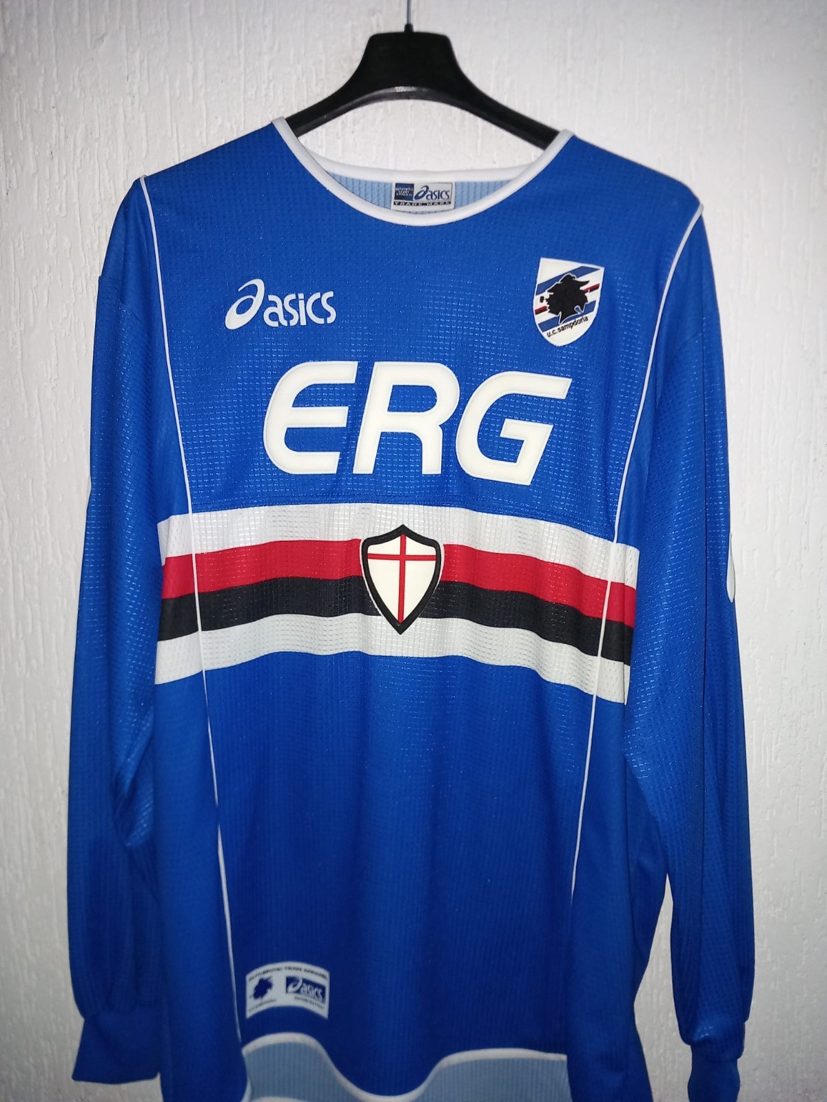 SAMPDORIA MAGLIA CALCIO 2002/03 FLACHI SHIRT JERSEY CAMISETA VINTAGE ASICS LONG