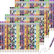 Yexiya 120 Pieces Halloween Pencil Bulk Cute Wooden Pencils with Eraser Assor...