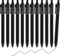 Gelschreiber Schwarze,12 Pack,Gelstifte 0.7Mm,Einziehbarer Kugelschreiber,Smooth