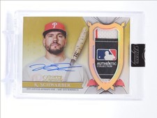 KYLE SCHWARBER 2024 TOPPS DYNASTY GAME USED PATCH GOLD AUTO 1/1 Q1241