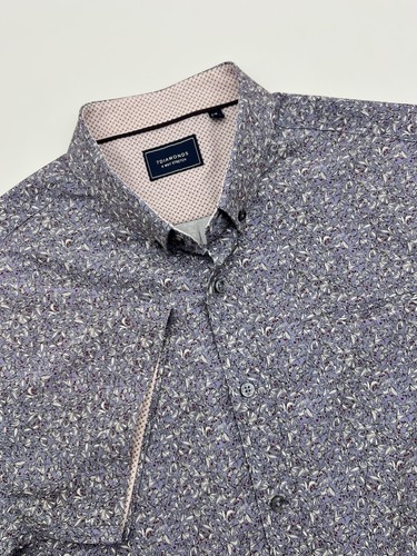 7 DIAMANTEN 4-Wege Stretch SS Knopfleiste Hemd auf den ersten Blick Blumenmuster Herren Medium - Bild 1 von 9