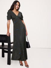 Bananarepublic - Matte Silk Maxi Dress #817698 - Forest Green Leopard - Hot