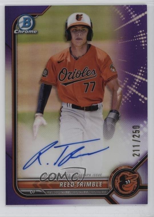 2022 Bowman Chrome Prospect Purple Refractor /250 Reed Trimble #CPA-RT Auto 1u5y