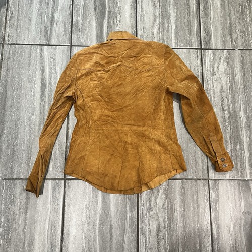 Men’s Pierre Cardin Tan and brown leather button-up shirt Jacket Size 38 - Picture 6 of 7