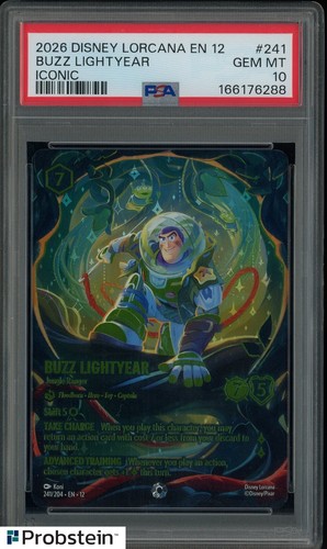 2026 Disney Lorcana En 12 Iconic #241 Buzz Lightyear PSA 10 GEM MINT